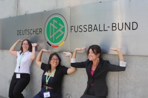 Jinny, Lisa and I outside the Deutscher Fussball-Bund